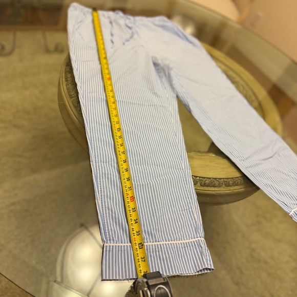 LL BEAN Womens Medium Baby Blue Striped 2-Piece Pajama Set 100% Cotton - Picture 10 of 14